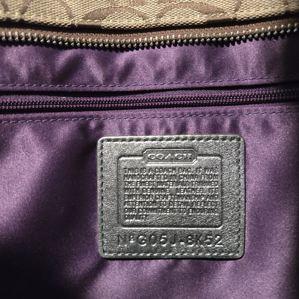 Coach Signature Canvas Tote Bag - Pink and Brown - Picture 2 of 14